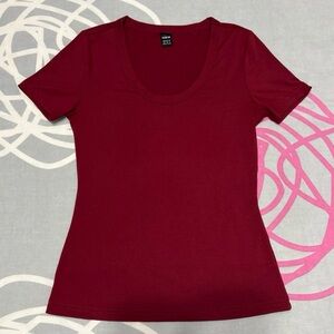 SHEIN Maroon Short Sleeve Top